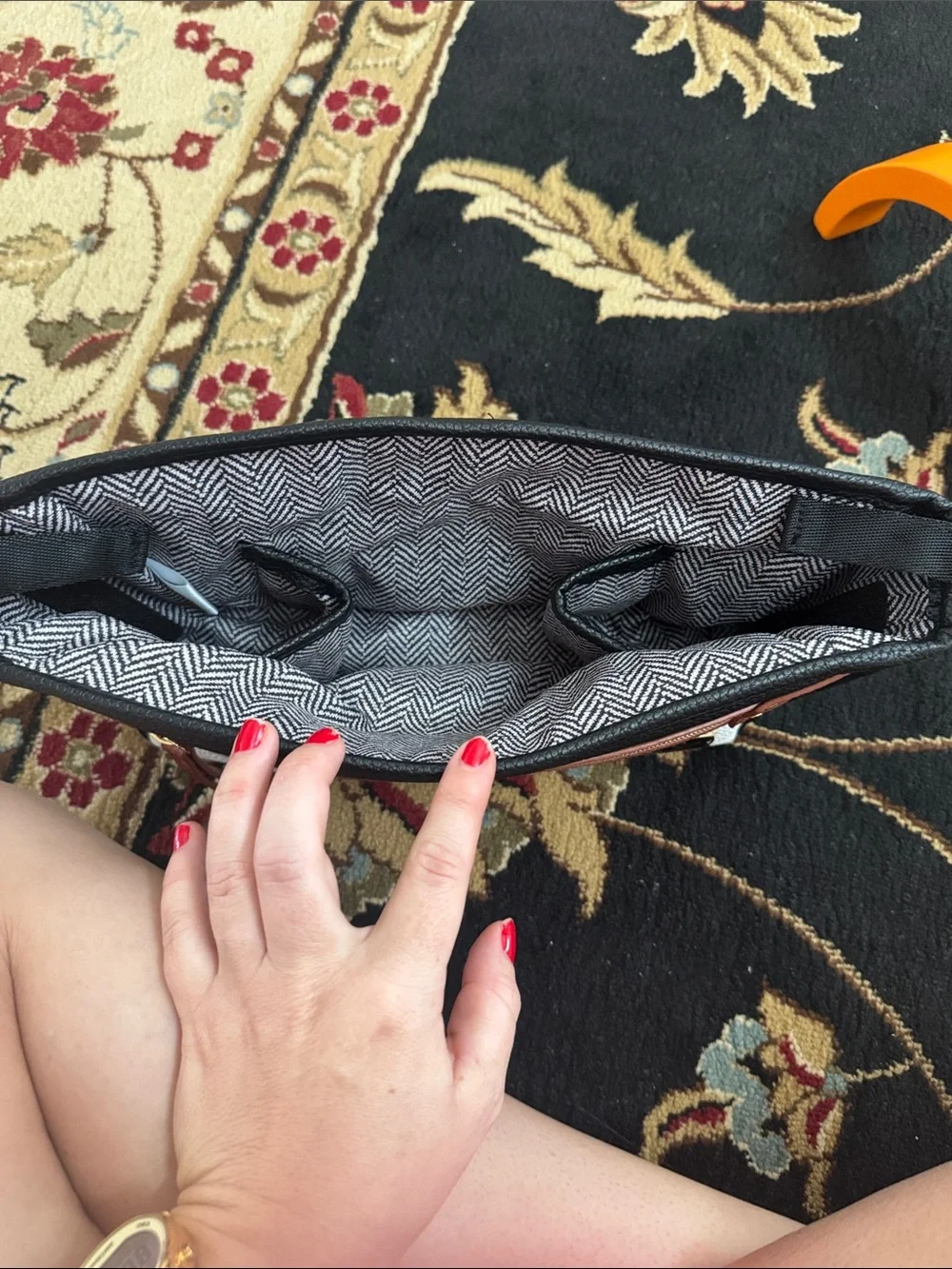 Itzy Ritzy Stroller caddy- Black, White & Brown nwot